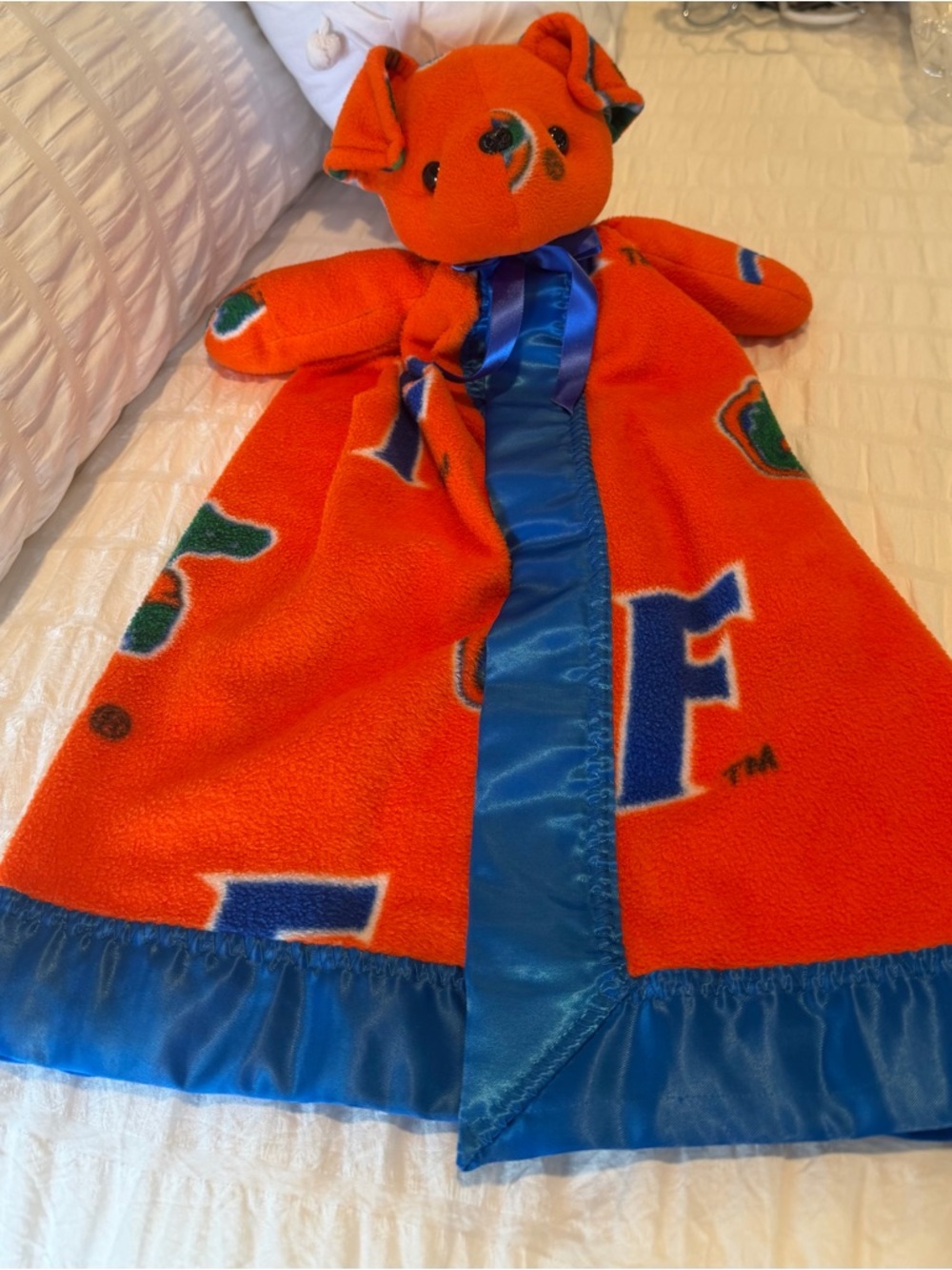 University of Florida Gators Plush Bear Security Blanket Lovie Baby Orange